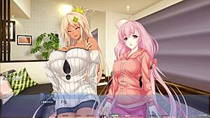 Akumeru family harem route part 1: step-mother and step-daughter give blowjobs!