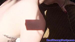 Teen 18+ Amateurs Enjoy Outdoor Blowjob Party Orgy