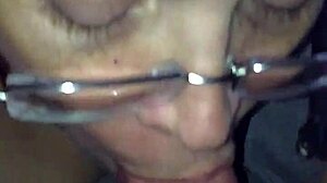 in this slow motion video, the bbw couple engages in sucking and cumshot