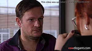 Busty spex lesbo getting eaten out