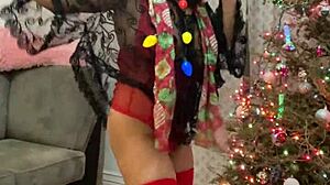 Anna Maria's Mature Latina Christmas Lingerie Tease