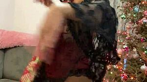 Anna Maria's Mature Latina Christmas Lingerie Tease