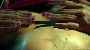 slender brazilian babe luna c enjoys christmas fingering and masturbation