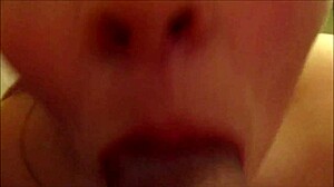 i am the horny bitch deep throating and swallowing intense huge load of creamy thick cum