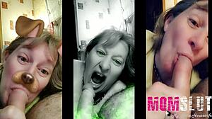 Mature blonde slut sucks cock in homemade amateur video