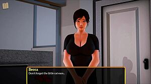 in my new family, the redhead bent over for doggystyle with big cock