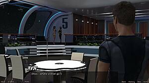 in this episode, the curvy anime character performs on stage, her big tits bouncing.