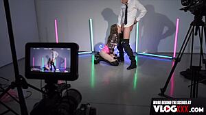 Eden ivy gets her perfect pussy pounded behind the scenes