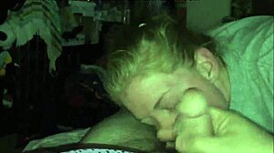 Blonde Lass Blowing Cock and Swallowing Cum