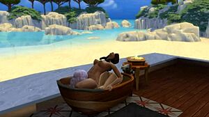 Sims 4 porn video with Seraphina and her neighbor
