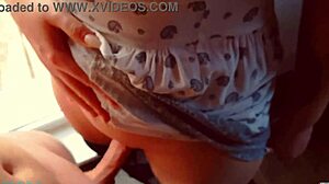 hot milf pulls up pantyhose dripping with cum, but is it her neighbor's creampie?