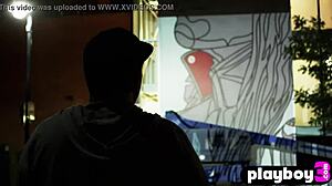 alexandra tyler poses outdoor, exposing her perfect brunette boobs