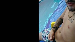 a solo boy explores his interests in underwear and socks