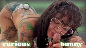 Curious Bunny Smells My Asshole And Cock With Pierced Nipples