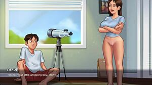 summertime saga fans, jenny’s step sis gets her pussy eaten and cums hard on bed!