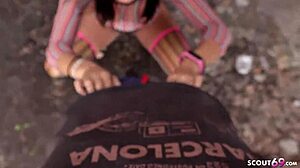 Rough, risky public anal sex with sexy Jessy Jey in German lost place.