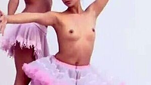 Flexible and sexy Colombian teens Little Lorie and her friends strip