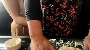 Cooking dick for dinner with milf in wild handjob
