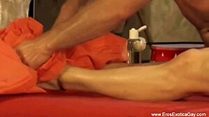 i carefully massage the genital region during this gay session