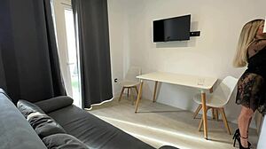 Blonde Mommy Blows Friend Before Pool Party