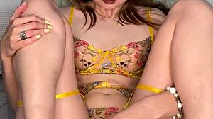 i feel so aroused masturbating with a toy on day 12 as a shaved brunette teen