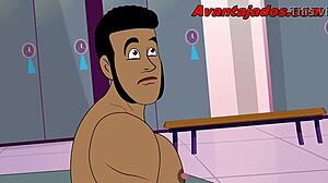 Brazilian Cartoon Gym Slut Gets Fucked!