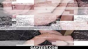 肌肉继父抓到18岁小基佬撸管，狠狠操他的紧致屁股