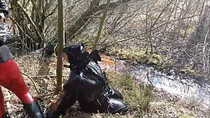 Mud Trichtern! Can You Handle This Brutal German Femdom In Latex Outdoors?
