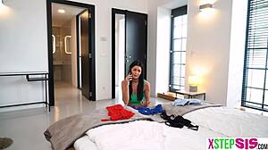 busty european stepsis catches stepbro perving panties