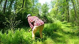 pawg lumberjack naked in the woods