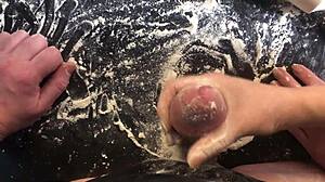 Cooking dick for dinner with milf in wild handjob