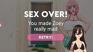 zoey fucks my monster cock in hentai dlc 4