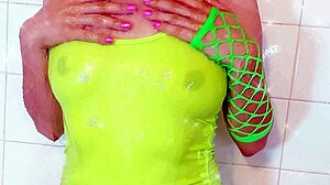 Wet Tits in See-Through Shirt on Amazing Latina Ass