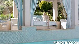 Petite blonde teen lola fae intensely rides cowgirl in hardcore reality scene to cum.