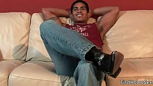 I watched this hot gay dude strip and stroke hard