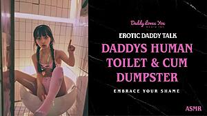 Daddy talk turns intense as he makes you his personal human toilet