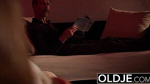 Old young tight teen pussy craves hard fucking and swallows