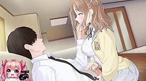 hot college girl rides and gives handjob for cumshot in anime hentai