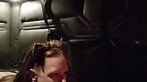 Kitty gives blowjob with buttplug in ass. Bdsm session includes bondage.