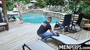 The gay officer tricks and punishes the twink suspect with a thorough stripsearch