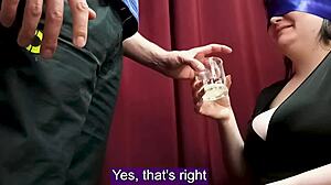 Tricked Wife Drinks Cum Glass in Blindfolded Homemade Taste Game