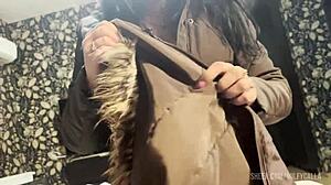 milfy calla gets cum on her jacket