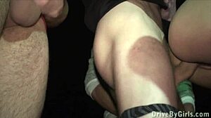 Kitty Jane's big boobs in public sex