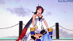 3D animated Amari and Kaguya in intense lesbian scenes