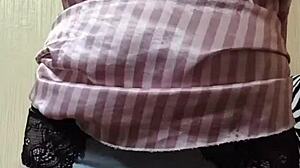 elza kom's pussy teasing in tight panties?