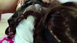 Mexican teen fucks father-in-law before boyfriend arrives