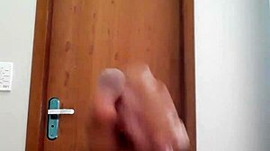 A beautiful girl gives a sensual hand job to a lucky man