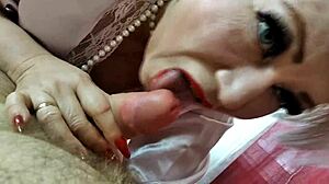 Aimee, the hot MILF, delivers steamy oral on her wedding anniversary