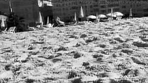 My Brazilian wife shows off on public beaches outdoors