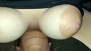 Milf with big dangling udders expertly sucking a hard cock